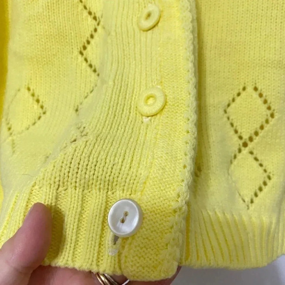 Vintage - 1960s/1970s Yellow Knit  Cardigan - Picture 3 of 5